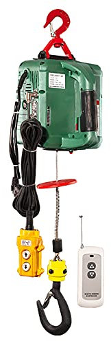 BDKSEXBF Argano Elettrico Tre in Uno, velocità di Spinta 5 m/min, paranco Elettrico Portatile con Telecomando Wireless, con Protezione da sovraccarico, 300 kg