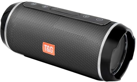 EASY SPEED T&G Altavoz Inalámbrico Portátil con Bluetooth y Batería Integrada,Altavoz Bluetooth Potente 5.0,Impermeable IP65,360° Sonido Estéreo,para Exterior,Negro