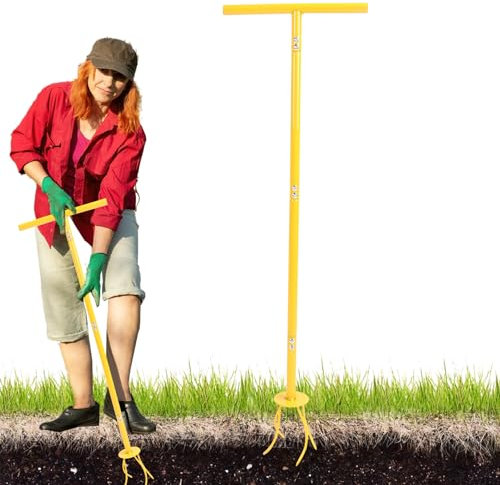 Attrezzo da giardinaggio manuale coltivatore – zappa con impugnatura a T, attrezzi da giardinaggio, coltivatore da giardino | coltivatore centrifugo, attrezzi da giardinaggio, cult