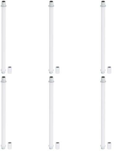 PATIKIL Kit De De Lampe Droites, 6 Ensemble M10 Acier Au Carbone 200mm(7.87) Longue Tige Filetée Double Extrémité Avec Écrous De Raccordement Manchon Pour Lampes De Table Lustres, Blanc