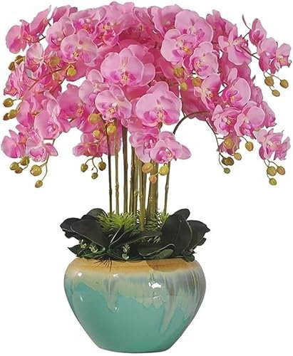ZGSSOPTU Orchidée en pot avec vase, grande plante phalaenopsis en pot pour la maison, le salon, les centres de table, les arrangements décoratifs, l'arrangement (rose)