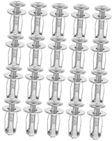 Ciieeo 20 Pièces Chevilles Expansion Métalliques pour Portes Creuses Cloisons Sèches Kit de Chevilles de Fixation avec Vis et Écrous pour Ancrage Solide