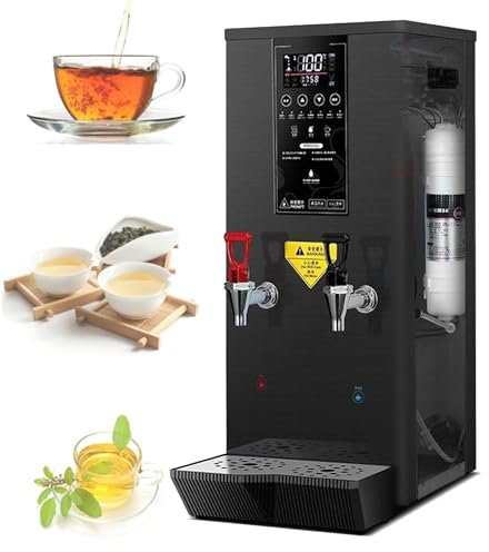 Calentador de agua eléctrico comercial de encimera con filtro, calentamiento automático por pasos, 25 l, 2500 W, calentamiento rápido para restaurantes, hogar y oficina,Black