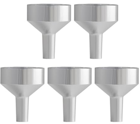 5 Gold-Colored Partition Funnels, Multi-Functional Mini Metal Funnels, Strong And Durable, Convenient And Compact, Mini Bottle Filling Tool.