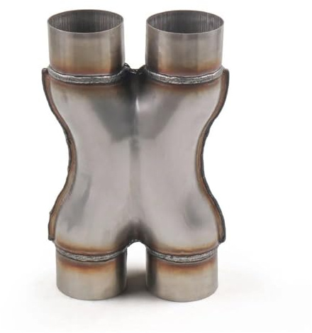 Tuyaux d'échappement Système D'échappement Acier Inoxydable 2.25'' 2.5'' 3'' Entrée/Sortie X-pipe Embout Silencieux Universel Tuyau D'échappement À Quatre Voies Embout Tuyau D'échappement(2.25inch)