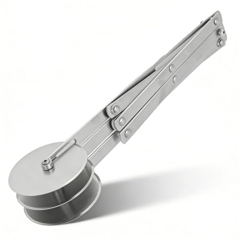 Tagliapasta multi rotella – Design antiruggine a 3 ruote, taglio uniforme e controllo delle porzioni, meccanismo di bloccaggio estensibile per fette precise, adatto per brownies, torte, biscotti