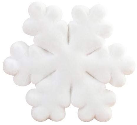 Schneeflocke Kissen, 3D Plüsch Schneeflocke Dekokissen, Winterdeko Snowflake Zierkissen Sofakissen Schneeflockeform, Weihnachten Deko Sofa Dekoration Winter Kissen für Kind Schlafzimmer (40cm)