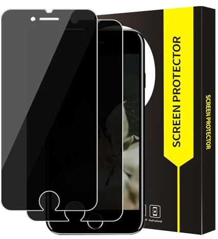 Carantee 2 Stück Schutzfolie für Panzerglas für iPhone 6/6s/7/8/SE Sichtschutz, Blasenfreie Blickschutzfolie, Anti Kratzer Anti-Spy Privatsphäre Folie, Sensitive Touch iPhone SE Displayschutzfolie