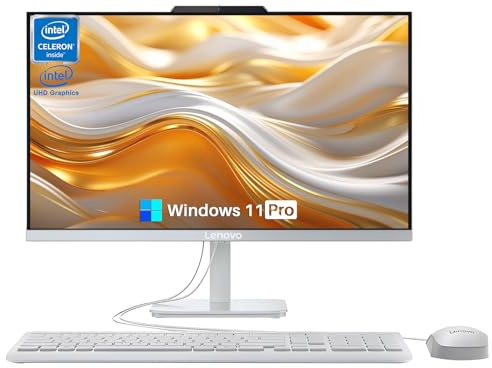Lenovo A100 All-in-One Desktop PC for Business, 23.8 IPS FHD Display, Intel N100 Processor, 16 GB 3200MHz RAM, 512 GB SSD, Intel UHD Graphics, Webcam, Wi-Fi 6, Windows 11 Pro, Wired Keyboard & Mouse