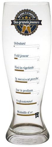 La Chaise Longue Verre à Bière des Grands Joueurs XXL Transparent 29.5 cm | Verre grande capacité, silhouette élancée, dégustation entre supporters, cadeau amateur de bière