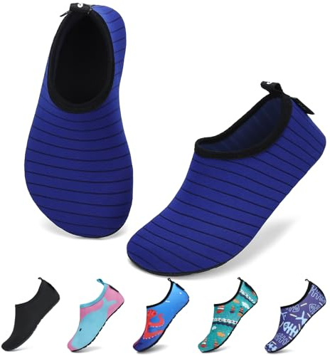 SAGUARO Scarpe da Sport Acquatici Ragazzi Ragazze Scarpette Scoglio Scarpe da Immersione Piscina Spiaggia Mare Fiume Nuoto Surf Vela Acqua Cycling per Bambini, Blu Ammiraglio, 28/29 EU