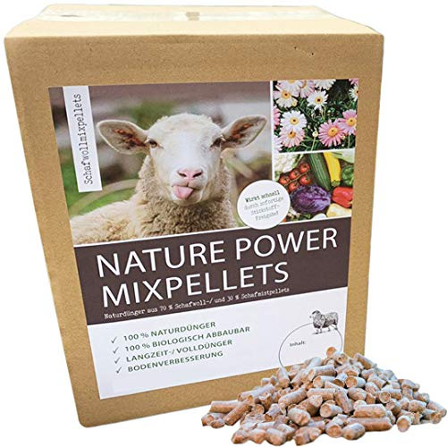 Nature Power Mixpellets 70% Schafwollpellets 30% Schafmistpellets 10000g / 10kg Biologischer Naturdünger Universal Obstdünger Pflanzendünger Gemüsedünger Langzeitdünger Kräuterdünger
