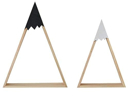 Nacnic Set von Zwei nordisch Stil wandregale | schwarz und weiß | dreieckiges Regale aus MDF-Holz | kinderzimmer, Wohnzimmer und Baby-Regale | medium und groß größen.