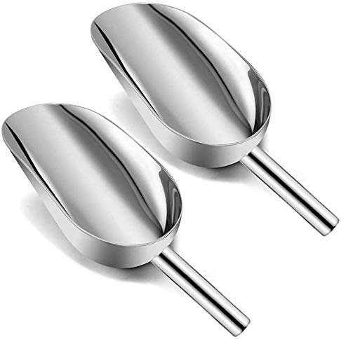 hzexun Lot De 2 Pelle INOX En Acier Inoxydable Alimentaire à Bonbons Glaçon Glace Pour Nourriture,Bonbons,Café,Pain,Gâteau,Bar,Barbecue,Et Cuisine (L)
