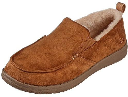 Skechers Herr Melson Willmore toffel, Brun mikrofiber, 42 EU
