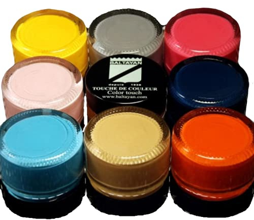 Baltayan Cirage Crème Touche de Couleur, Ultra Pigmentée Pour une Réparation des Accrocs Sur le Cuir de Haute Qualité, à la Cire de Carnauba, 30 Teintes, 25 ml