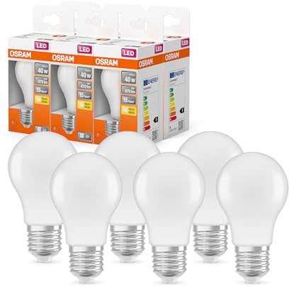 Osram LED Star Classic A, Sockel: E27, Nicht Dimmbar, Warmweiß, Ersetzt eine herkömmliche 40 Watt Lampe, Matt, 6er-Pack
