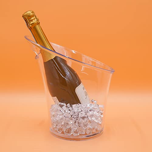 Champagnerkühler - transparent, elegant, Kunstsstoff hochwertig, bruchsicher, spülmaschinenfest, Maße: ca. 25,5 x 24 cm, Fassungsvermögen ca. 4-5 Liter