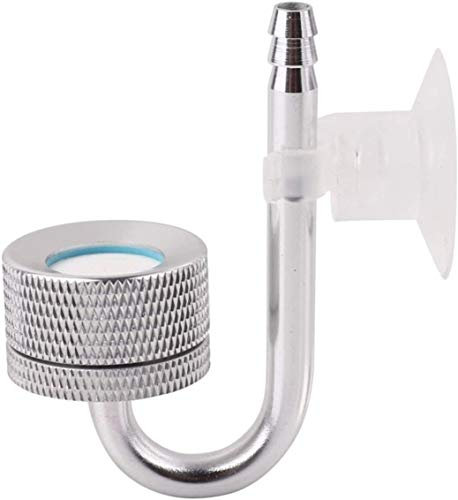 Aquarium Zerstäuber, Aquarium CO2 Diffusor, Aquarium Bubbler, Hängende Edelstahl Spiegeloberfläche Sauerstoff Diffusor mit für Aquarium Wasser Pflanze Zubehör (Silber)