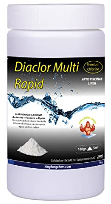 Cloro Choque 3 Acciones Piscinas DIACLOR Multi Rapid 1 KG (Floculante + Algicida) - Formato granulado de disolución rápida