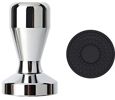 Coffee Tamper with Mat - Essential Barista Tool for Perfect Espresso Shots, Coffee Grounds Barista Espresso Machines Accessory (51mm)