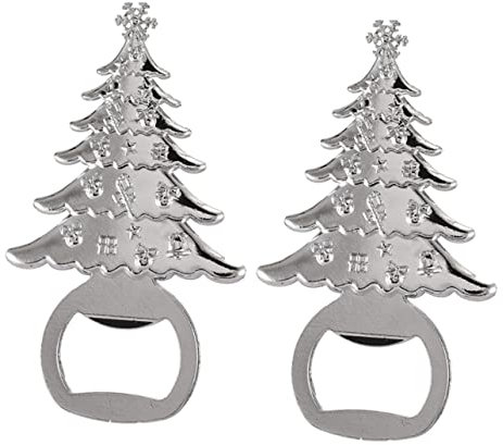 NOLITOY 2stücke Weihnachtsflaschenöffner Aus Hochwertigem Material Für Wein Und Bierflaschen Weihnachtsbaum-design Wiederverwendbar Für Feiertage Und Partys
