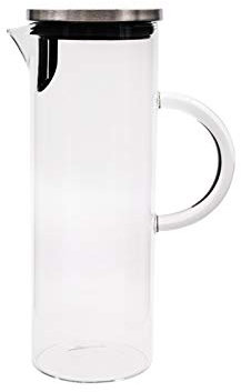 LUCBEI Carafe d'eau Pichet en Verre Borosilicate avec Housse de Filtre en Acier Inoxydable Théière en Verre Transparent for Le thé glacé Fait Maison et Le jus-1800ml Carafes