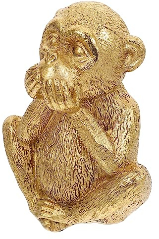 Garneck 3 Weise Affen-Statue Sehen Hören Sprechen Nichts Böses Affenfigur Kunstharz Fengshui-Affendekor DREI Wahrheiten des Menschen Skulpturen Für Den Heimbüro-Desktop