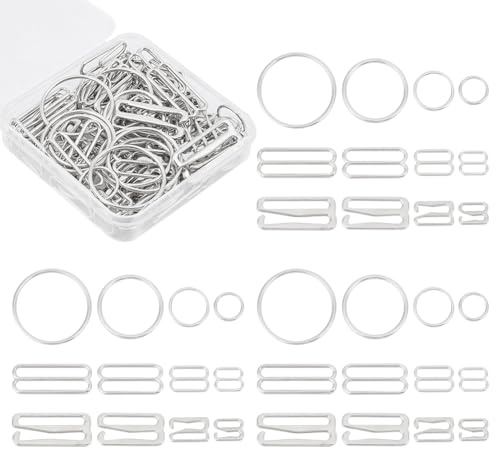 nbeads 120 Stk. 12 Stile BH-Träger-Haken, Legierung Unterwäsche Riemen Einstellung Schnallen BH-Schieberiemen Metall Dessous Einstellung Riemen für BH Nachthemden Slip Kleid Badeanzug