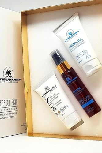Utsukusy – perfekt SKIN vårdsset – krämigel 50 ml serum 40 ml + Bijin rengöringskräm 50 ml – för en felfri och strålande hud.