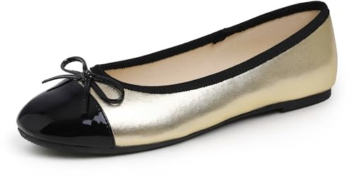 Feversole Women's Fashion Bow Tie Fashion Dress Ballet Flat,Mémoire coloré Macaron Coussin en Mousse de Femmes Ballerine de Brevets Plat