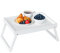 Betttablett Tisch mit klappbaren Beinen, Bambus Frühstück im Bett Essen, Servieren oder Verwendung als Serviertablett, Laptop-Schreibtisch, Snack-Tablett (Weiß)