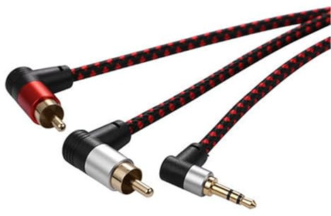 Musikkabel, 2 Cinch-Telefonstecker auf 3,5-mm-Stecker, Stereo-Y-Splitterkabel für Telefone