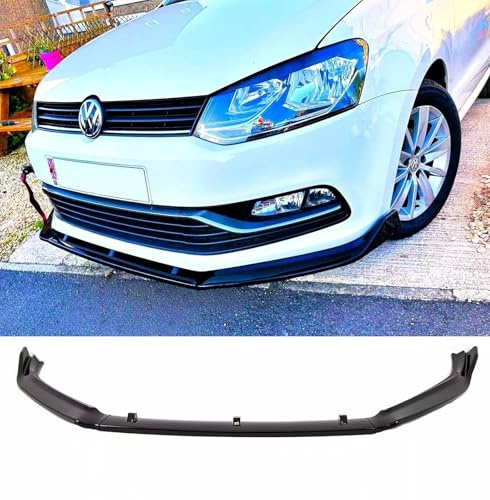 Auto Perfectionists UK Front Splitter Spoiler Compatible With VW Volkswagen Polo MK5 6R 6C GTI R 2009-2017 ABS Gloss Black