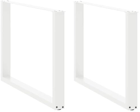 vidaXL Esstischbeine U-Form 2 STK. Weiß 100x(72-73) cm Stahl