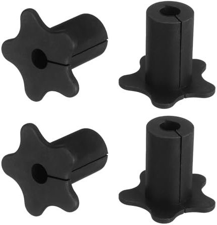 sourcing map 4 passacavi per fori da parete da 5/8 pollici, kit di instradamento cavi in silicone antiscivolo da parete, accessori per cavi Ethernet (nero)