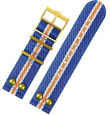 honyeuk Nylon-Gewebearmband Für Omega Seamaster 300 Canvas-Armband, 20 Mm, 22 Mm, Nieten-Armbänder(A22 gold buckle,22mm)