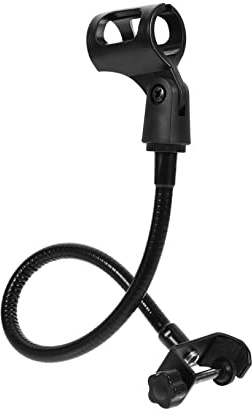 1 Stk Mikrofonständer einstellbar Stand Haken Radio Tablettklemme Kopfhörerständer Karaoke mikrofonstativ mikrofon halterung handyhalterung Mikrofonhalter Sprühfarbe Black