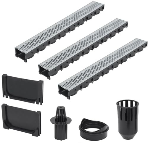 qohoio Canalette di Drenaggio 3 pz Acciaio Zincato 3 m,Ferramenta per la Riparazione di impianti Idraulici,Articoli per idraulica-142877
