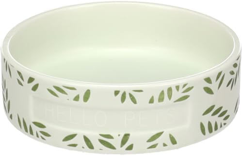 Flamingo Ciotola per Cibo E Acqua PORCELLINO D'INDIA Leafs Rotondo Verde 12x3,5CM 200ML