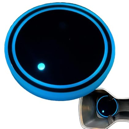 Sottobicchieri illuminati per portabicchieri – Sottobicchieri LED per auto | Sottobicchieri portabottiglie LED a 7 colori – Portabicchieri luminoso per auto, luce ambientale per interni auto per