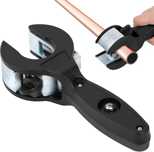 Ratschen-Rohrschneider, 8–29 mm, Einhandbedienungswerkzeug für Edelstahl-, Kupfer- und Aluminium-PVC-Kunststoffrohre (schwarz)