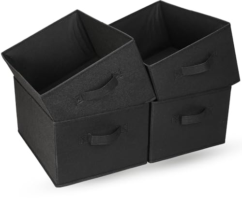 OVAKIA Schubladen Organizer 4er Set Groß Faltbar Aufbewahrungsboxen Stoff | 39 x 28 x 20 cm Harte Bodenplatte Stabil Stoffboxen für Kleiderschrank Unterwäsche Socken, Krawatten