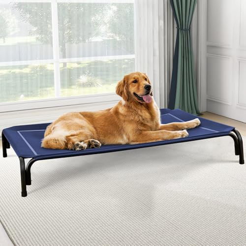 Czpalo Erhöhtes Hundebett, erhöhtes Outdoor-Hundebett für extra große Hunde, tragbares kühlendes Haustierbett mit atmungsaktivem und waschbarem Netz, Haustierhängematte für drinnen und draußen, mit