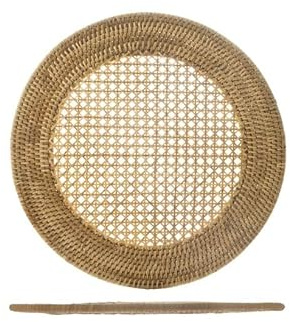 H&H Sottopiatto Tondo In Rattan Naturale Cm 36