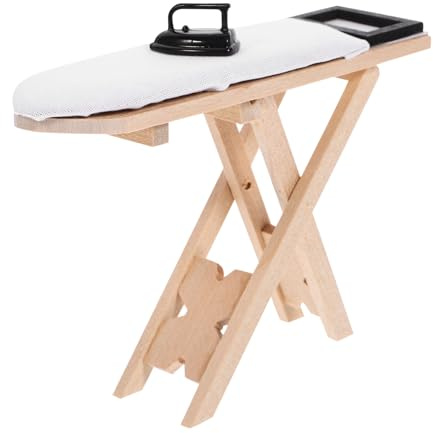 Beaupretty Kit de Hierro Miniatura para Casa de Muñecas Mesa Decorativa Micro con Plancha Juguete y Compacto para Muebles Miniatura para Casita