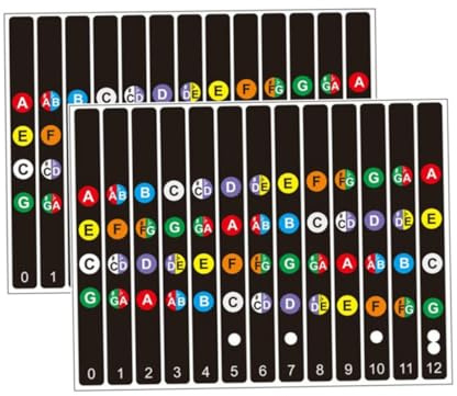 TOYANDONA 2 Sätze Gitarren Noten Aufkleber Praktische Griffbrett Sticker für Anfänger Gitarren Tonleiter Lernhilfe Leicht Klebend Wiederablösbar für Akustik Gitarre Ukulele
