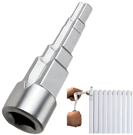 GEU Universal Stufenschlüssel für Sanitär Heizung 1/2 5-Stufig Sanitär Schlüssel mit Innenvierkant Robuster Innensechskant-Schlüssel 85mm Länge Ideal für Montage Reparatur