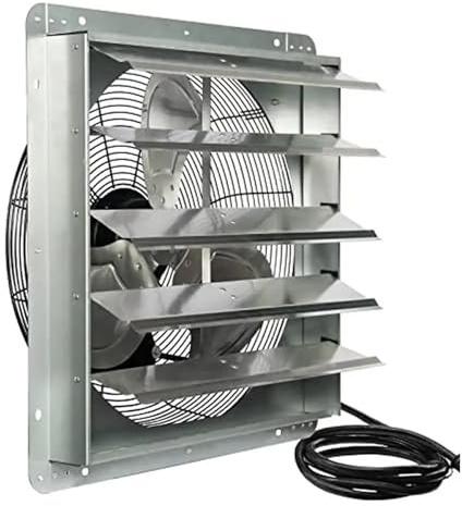 KOROBIE Ventilatore, Aspiratore, Ventilatore di scarico con serranda da 20 pollici grado industriale, montaggio a parete, ventilazione for casa e spazi lavoro