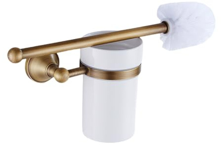 NVOQILIN Portacepillos de inodoro europeos de tipo antiguo, organizadores de baño a prueba de montaje en pared con cabezal desmontable para